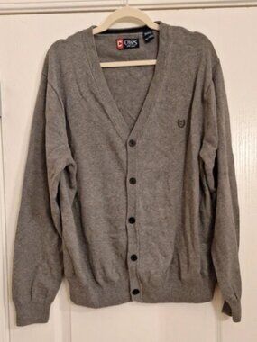 Chaps Men's Gray Cardigan Sweater size XXL